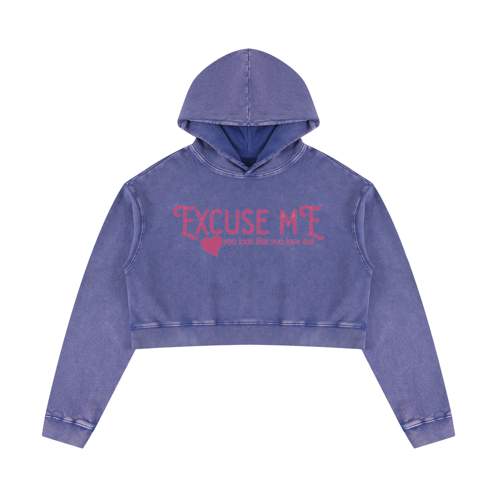 Women’s Mineral Washed Crop Hoodie